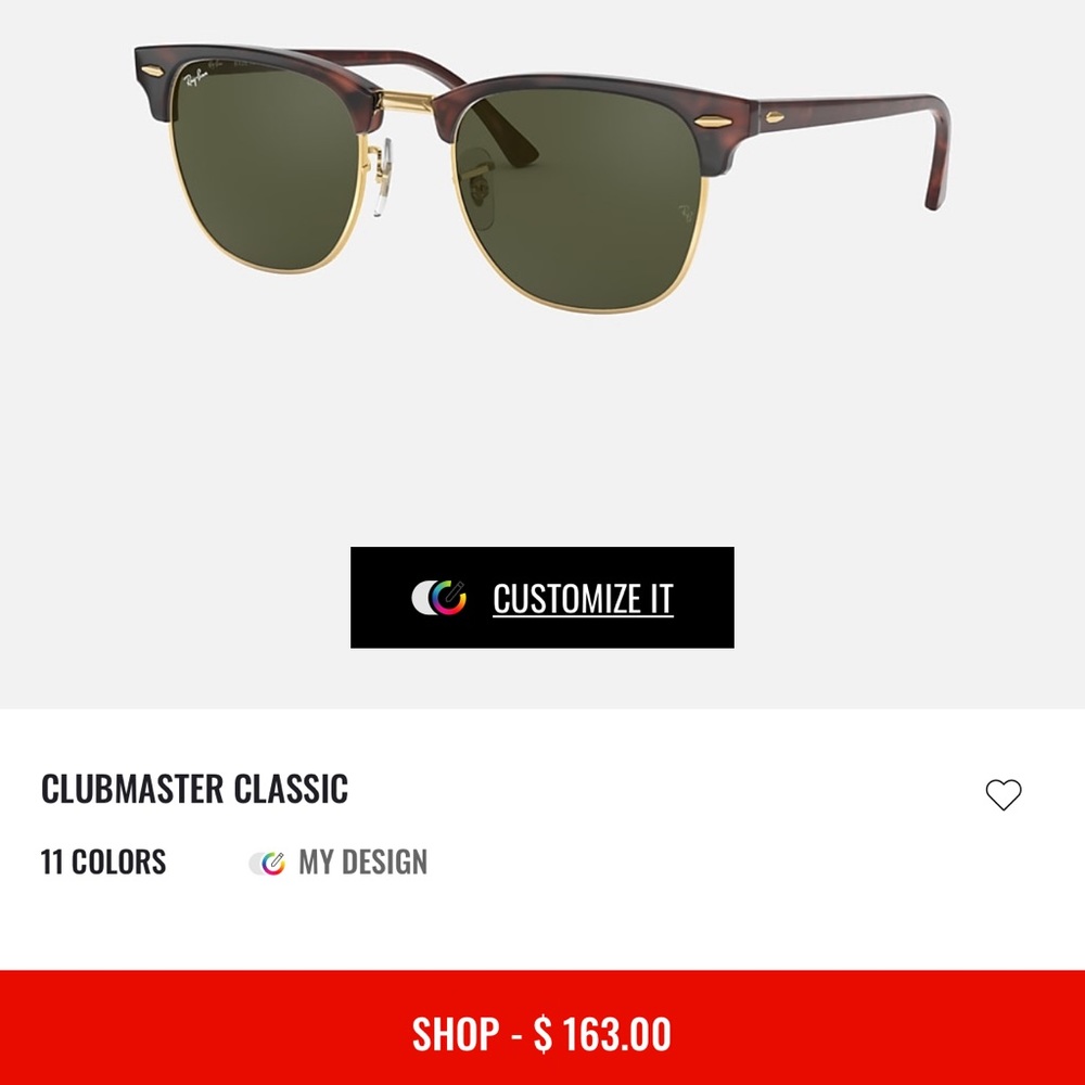 Rayban Tortoise clubmaster Classics - nwt